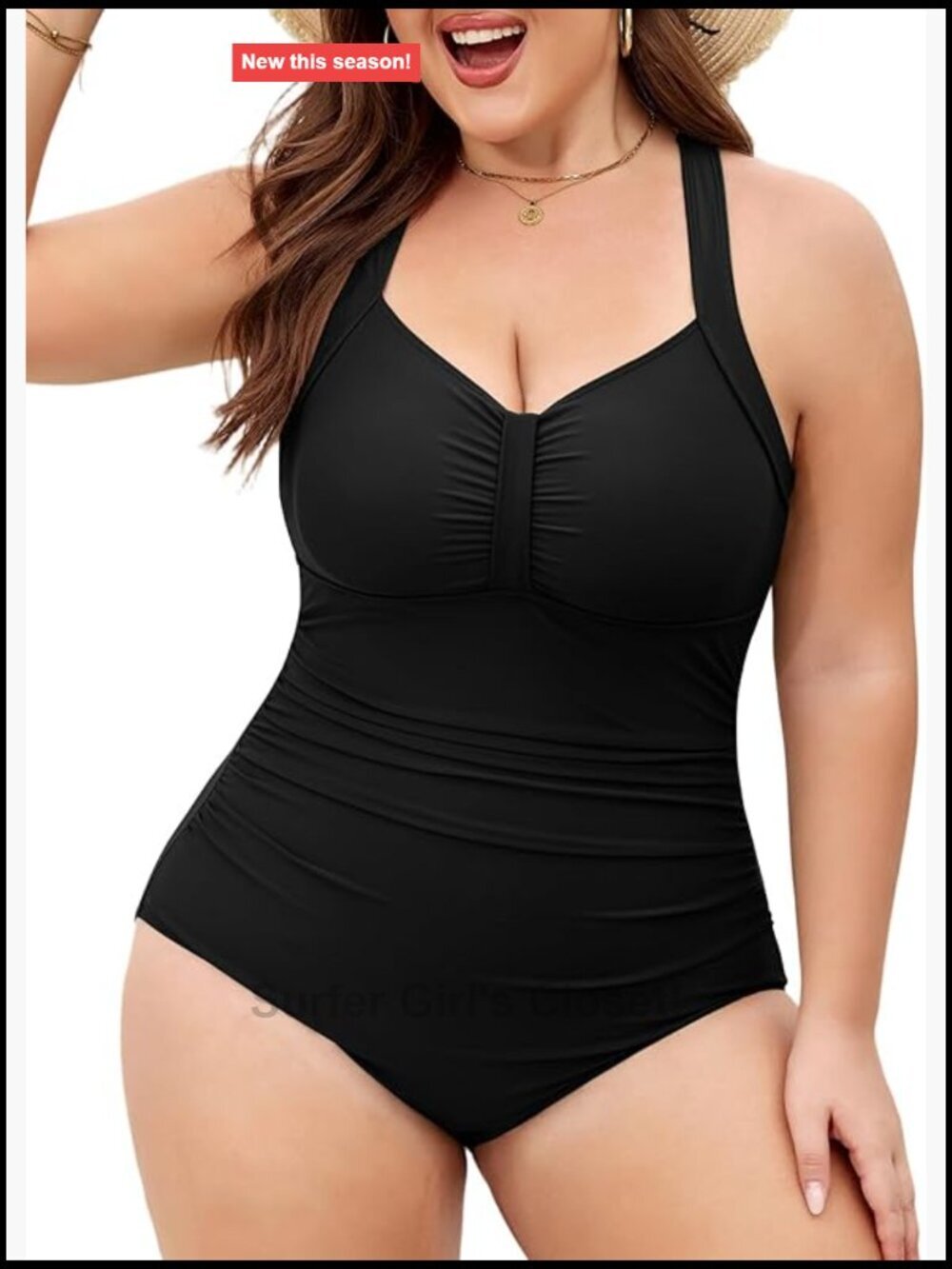 Plus Size One Piece Swimsuit Tummy Control Push Up Adjustable Halter Swimwear